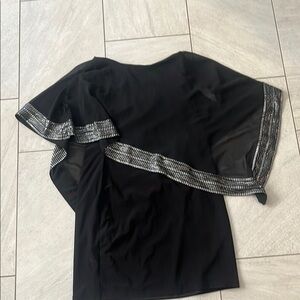 Elegant Black dress with Silver Accents